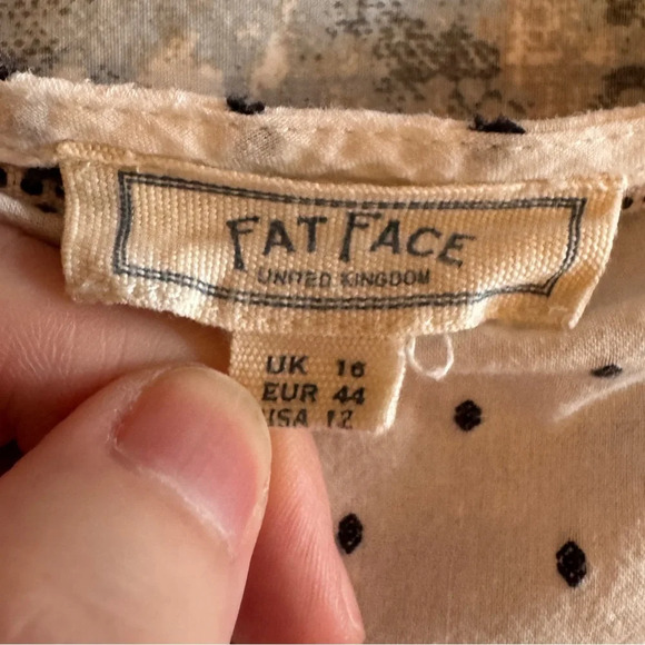 Fat Face Imogen Embroidered Blouse Size Large Peasant Boho Hippie Balloon Sleeve - Picture 12 of 16